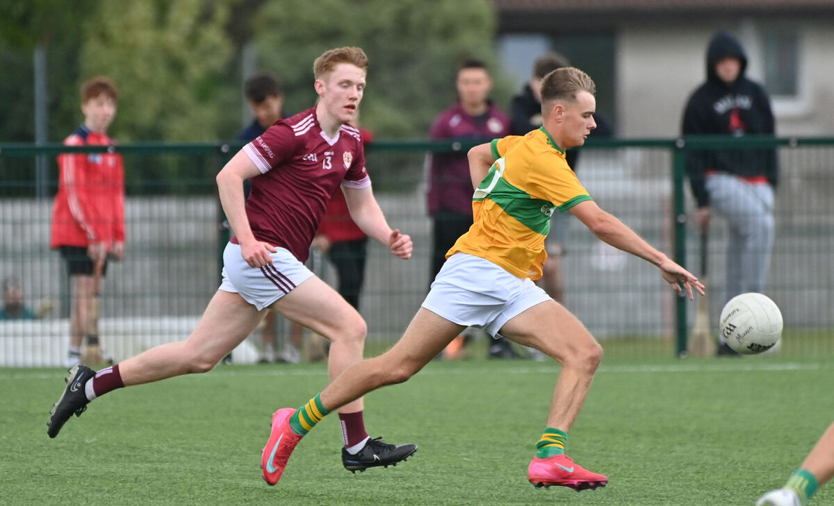 Jack Tompkins of Bishopstown looking to tackle Harry Browne of Glanmire. Picture: Dan Linehan Jack Tompkins of Bishopstown looking to tackle Harry Browne of Glanmire. Picture: Dan Linehan