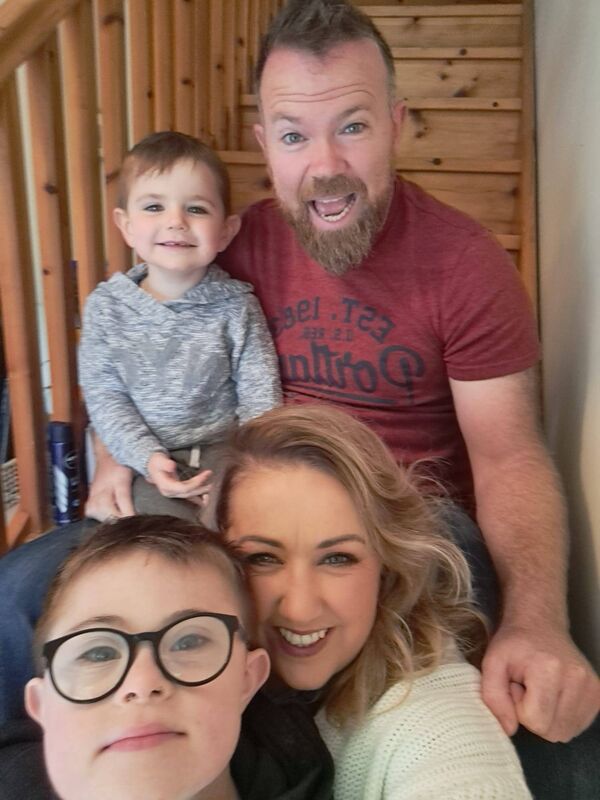 Siohbán O'Mahony and Timmie O'Brien with their two sons, Jimmy (11) and Miah (6) in 2022.