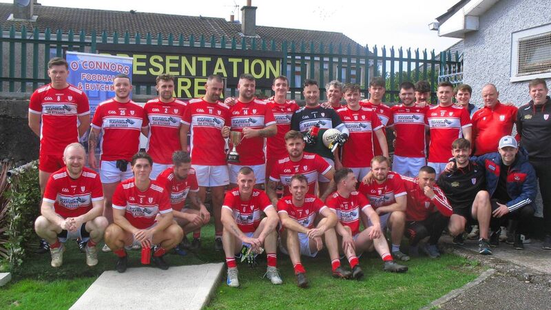 Lough Rovers footballers lift Flor McCarthy Cup against Ballinure at Ballinlough Lough Rovers footballers lift Flor McCarthy Cup against Ballinure at Ballinlough