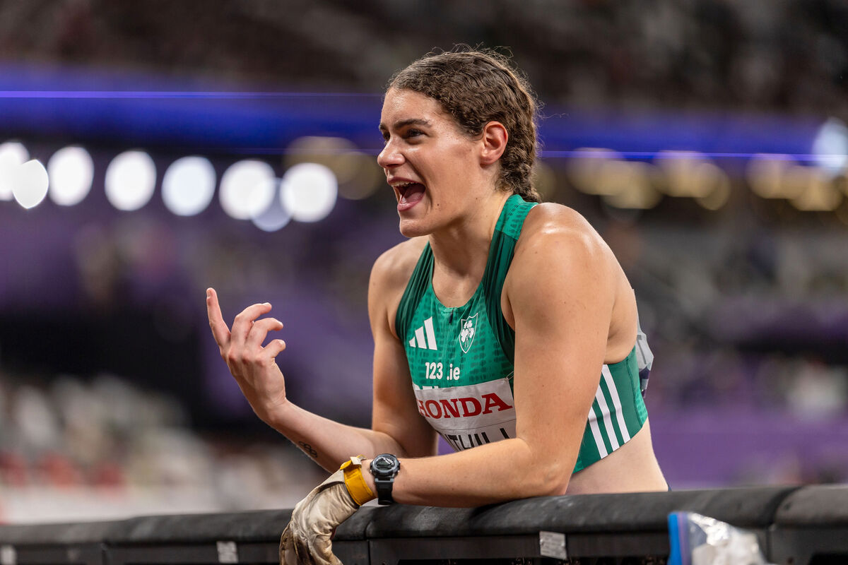 Ireland’s Nicola Tuthill talks to her coach during the Women's Hammer Throw. Picture: INPHO/Morgan Treacy Ireland’s Nicola Tuthill talks to her coach during the Women's Hammer Throw. Picture: INPHO/Morgan Treacy