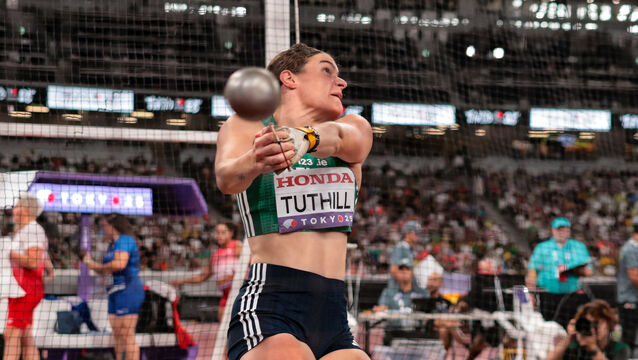 <p>Ireland’s Nicola Tuthill during the Women's Hammer Throw. Picture: INPHO/Morgan Treacy</p>