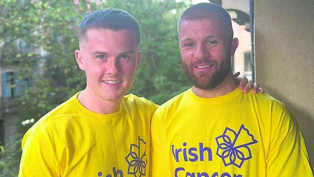 <p class="contextmenu internal_Caption">Alan Minihane (right) and Liam Dinneen, whose quest to run seven ultramarathons in seven cities began in New York yesterday (September 15) and concludes in their native Cork this Sunday</p>