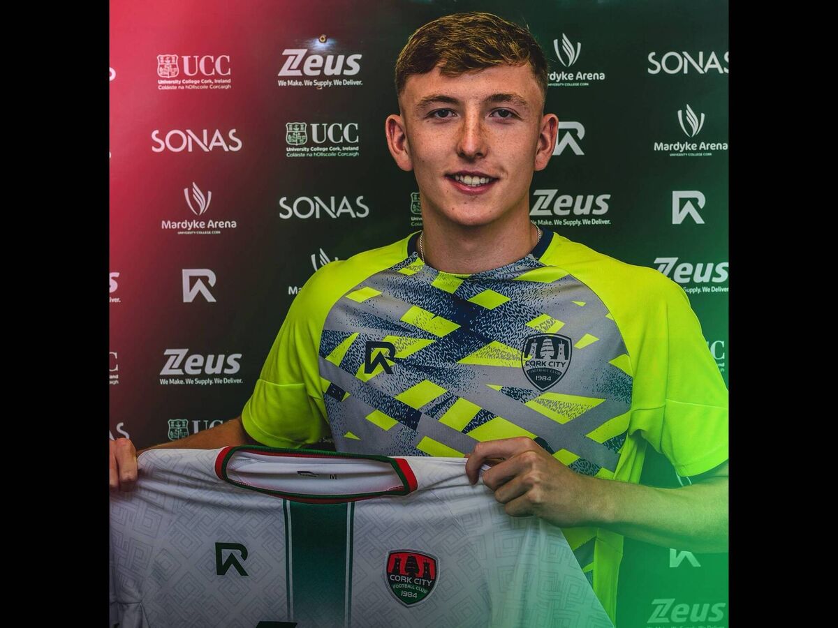 Luke Downey after he signed his first professional contract with Cork City. 