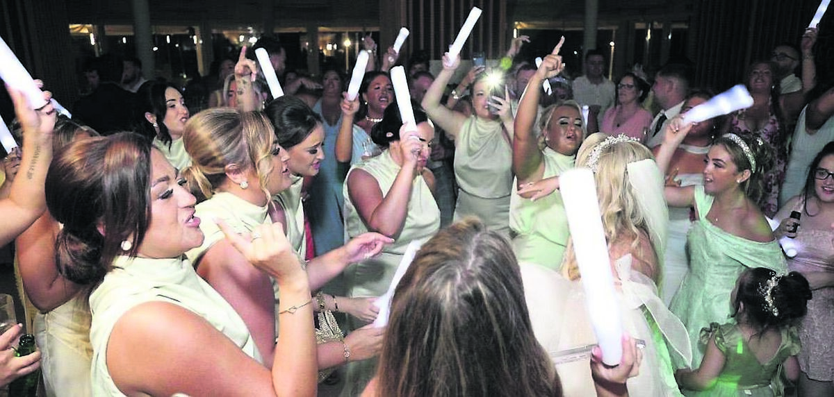 Celebrations at the wedding of Clara Kidney and Stephen McNamara in Malaga, Spain