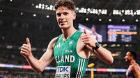 Cian McPhillips celebrates winning the semi-final and setting a new national record 18/9/2025