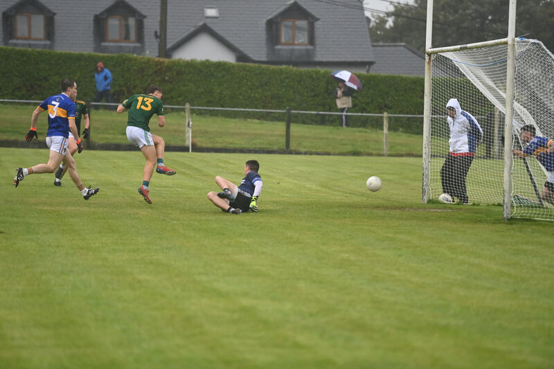  Diarmuid Kearney scores a goal for Cobh against Cullen in 2023. Picture: Larry Cummins