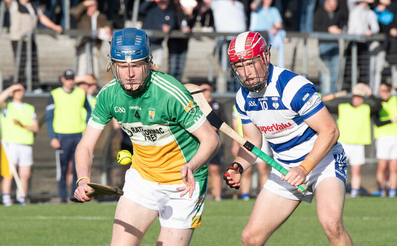 Denis Cashman of Bride Rovers pulls away from Inniscarra's Joseph Enright during the SAHC quarter final match in Pairc Ui Rinn. Picture: Howard Crowdy