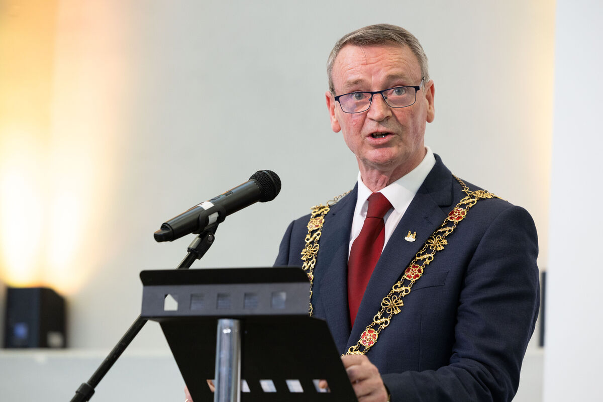 Lord Mayor Cllr Fergal Dennehy speaking at the opening of Beneath Our Feet exhibition in St Peter’s on North Main St for Culture Night Cork City. 