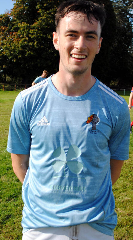 Los Zarcos' Hugh Linehan, who was pivotal in his side's 4-0 victory over Rathcoole Rovers at Cooney Park.