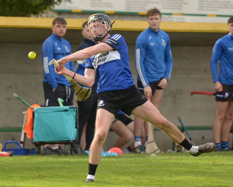 Jack O'Connor shoots a Sarsfields point. Picture: John Tarrrant 
