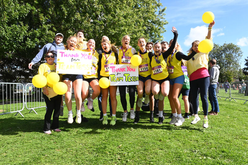 'Team Tessa' fundraisers for Irish Cancer Society say THANK YOU at the finish of The Echo Women's Mini Marathon at Kennedy Park on Sunday 21st September 2025. Picture: Larry Cummins 'Team Tessa' fundraisers for Irish Cancer Society say THANK YOU at the finish of The Echo Women's Mini Marathon at Kennedy Park on Sunday 21st September 2025. Picture: Larry Cummins