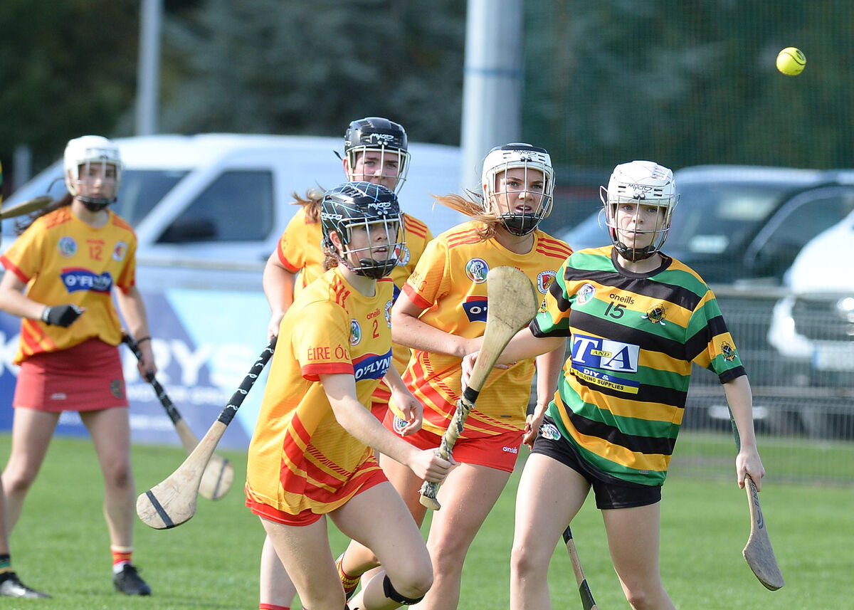 Éire Óg's Allannah Whelton and Glen Rovers' Sophie O'Sullivan chase possession. Picture: Martin Walsh. Éire Óg's Allannah Whelton and Glen Rovers' Sophie O'Sullivan chase possession. Picture: Martin Walsh.