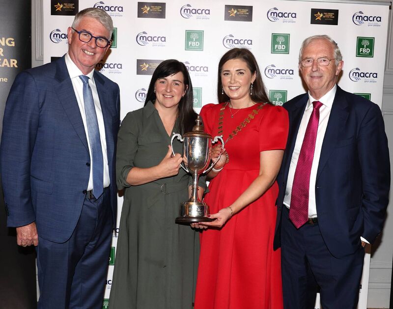 Winner of the FBD Young Farmer of the Year 2025 - Aileen Sheehan, a dairy farmer from Blarney in Co. Cork. Also pictured are Macra President Josephine O’Neill, FBD Chairman Jim Bergin and FBD Trust Chairman Michael Berkery. Winner of the FBD Young Farmer of the Year 2025 - Aileen Sheehan, a dairy farmer from Blarney in Co. Cork. Also pictured are Macra President Josephine O’Neill, FBD Chairman Jim Bergin and FBD Trust Chairman Michael Berkery.