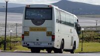26/6/2009. Possible Bus Eireann industrial action. A rural school bus in Co Mayo. The National Bus and Rail Union will attaned t