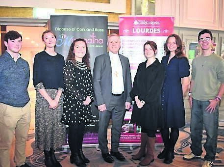 Bishop Fintan Gavin with Youth Ministry members Padraig Allen, Marcelina Wicczorek, Alannah Hegarty, Mary Claire Scanlon, Patricia Mortie, along with Mikey Lane from Mayfield. Picture: Mike English
Bishop Fintan Gavin with Youth Ministry members Padraig Allen, Marcelina Wicczorek, Alannah Hegarty, Mary Claire Scanlon, Patricia Mortie, along with Mikey Lane from Mayfield. Picture: Mike English