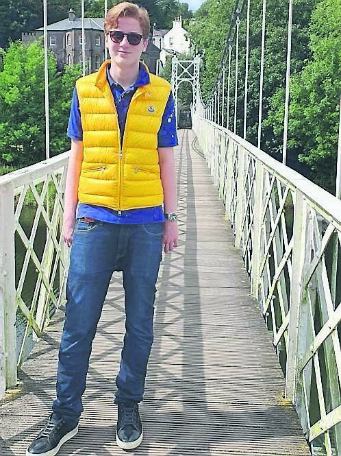 Deirdre Överström’s son Lucas in July on the Shaky Bridge on a visit to Cork Deirdre Överström’s son Lucas in July on the Shaky Bridge on a visit to Cork