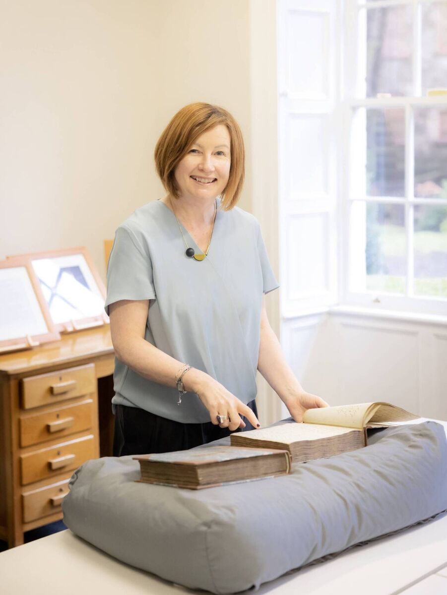 Carol Quinn, Head of Archives at Irish Distillers with the recently published records from Midleton Distillery. Carol Quinn, Head of Archives at Irish Distillers with the recently published records from Midleton Distillery.