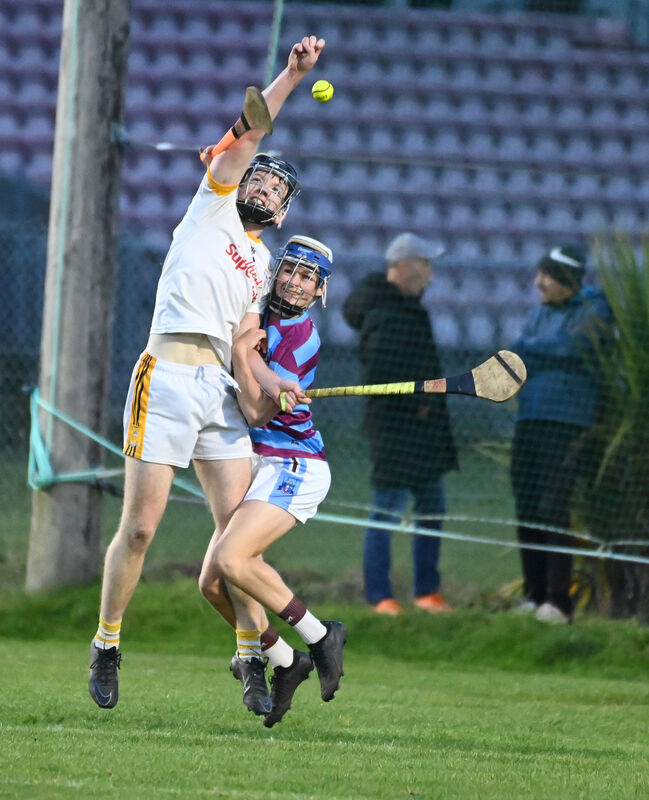 Bandon's Michael O'Donovan goes highest with Ibane Gaels' Ben Dwyer. Picture: Eddie O'Hare