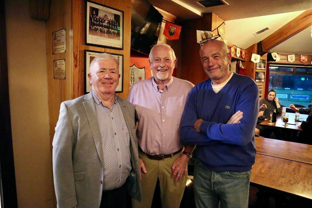 Tom Cooke, Séamus Gillen and Niall Kennefick at the 50th-anniversary celebrations of the all-conquering St Finbarr's minor sides of 1975.