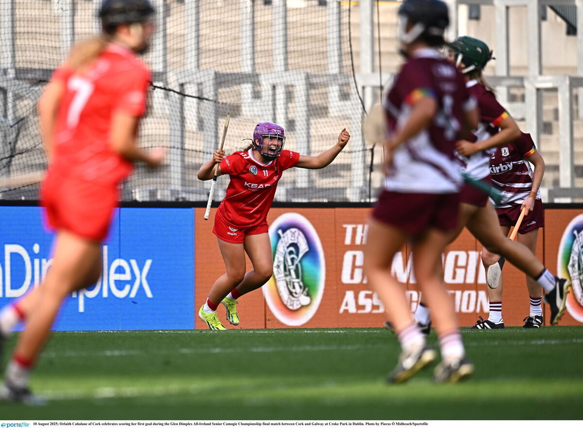 Orlaith Cahalane of Cork celebrates scoring a goal against Galway back in August. Picture: Piaras Ó Mídheach/Sportsfile
