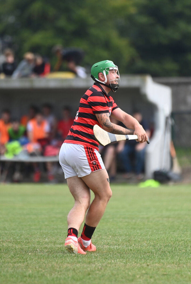  Brian O'Shea, captain for Cloyne watches his free effort go over the bar for a point against Ballymartle in the Co-Op Superstores Premier Intermediate Hurling Championship; Cloyne vs Ballymartle at Cobh. Picture: Larry Cummins