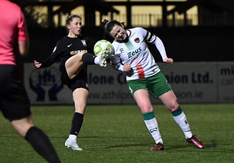 Ciara McNamara of Cork City in action against Isabel Ryan of Athlone Town. Picture: Ray Ryan