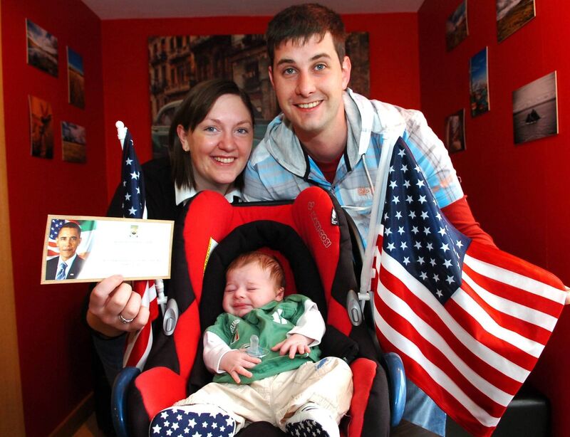 James Nolan who met US President Barack Obama at Moneygall, and parents Caroline and Brian. James Nolan who met US President Barack Obama at Moneygall, and parents Caroline and Brian.