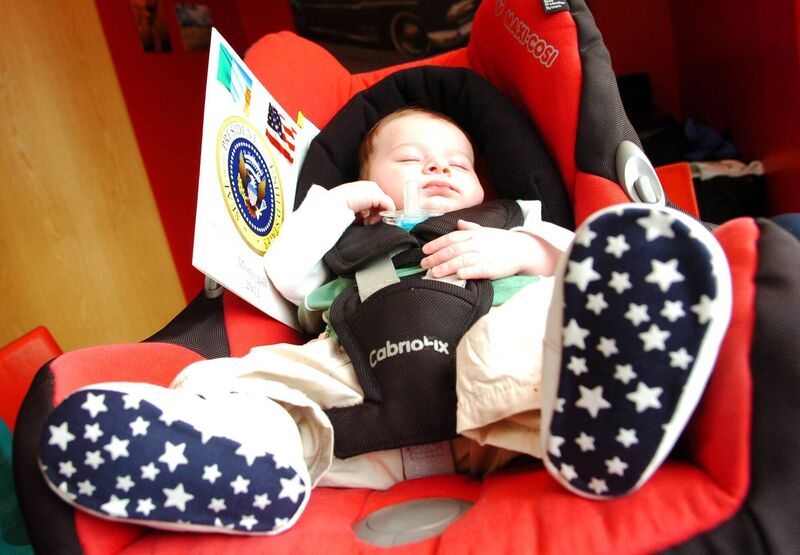 Five week old James Nolan who met US President Barack Obama at Moneygall in 2011. Pic; Larry Cummins. Five week old James Nolan who met US President Barack Obama at Moneygall in 2011. Pic; Larry Cummins.