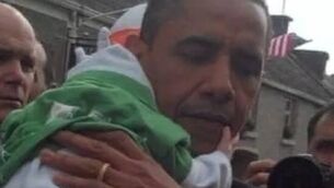 <p>Bandon's Jamie Nolan at five weeks old being held by former US President Barack Obama.</p>