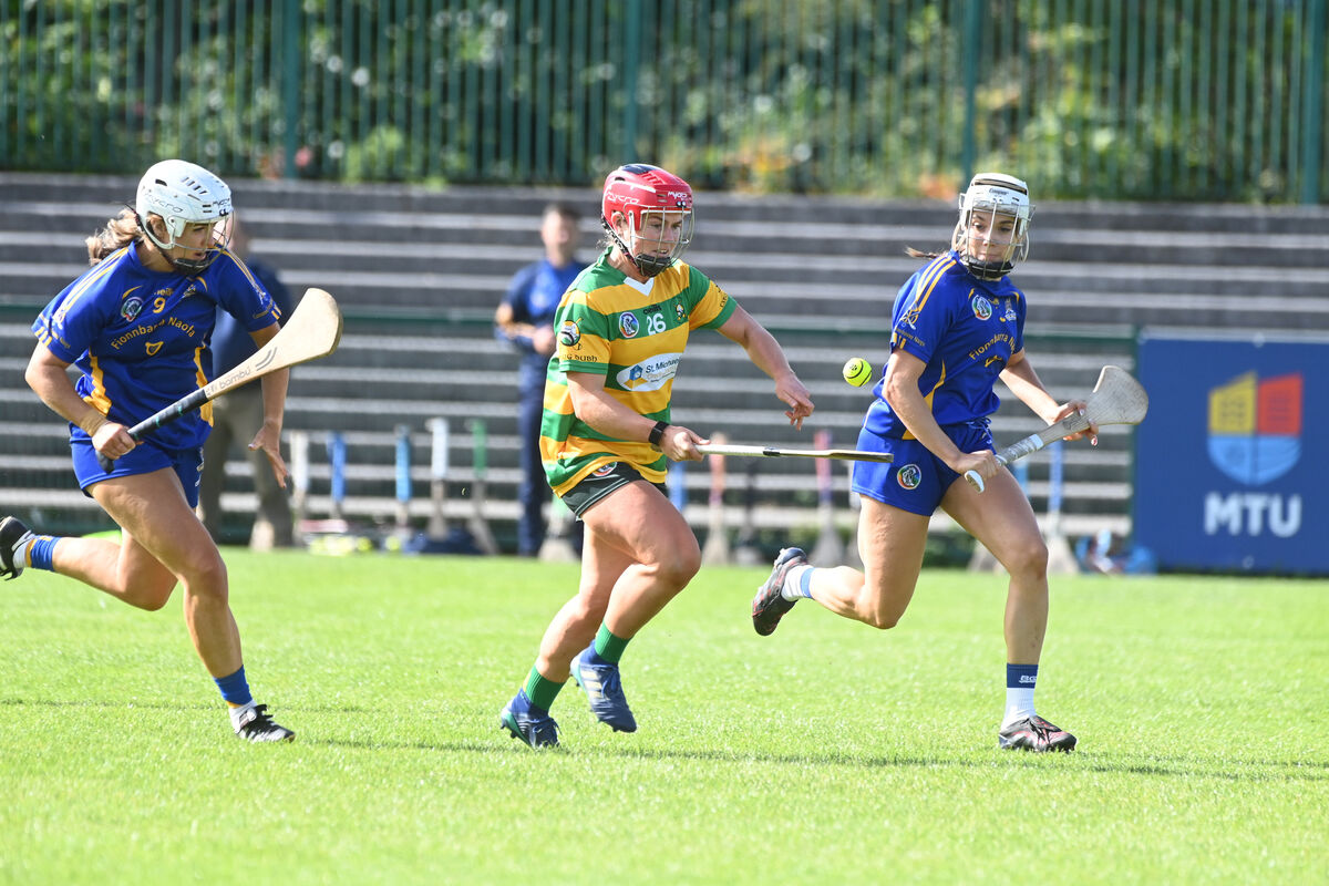  Michelle Murphy in action for Blackrock as Aisling Shannon and Aoife O'Neill give chase. Picture: Larry Cummins