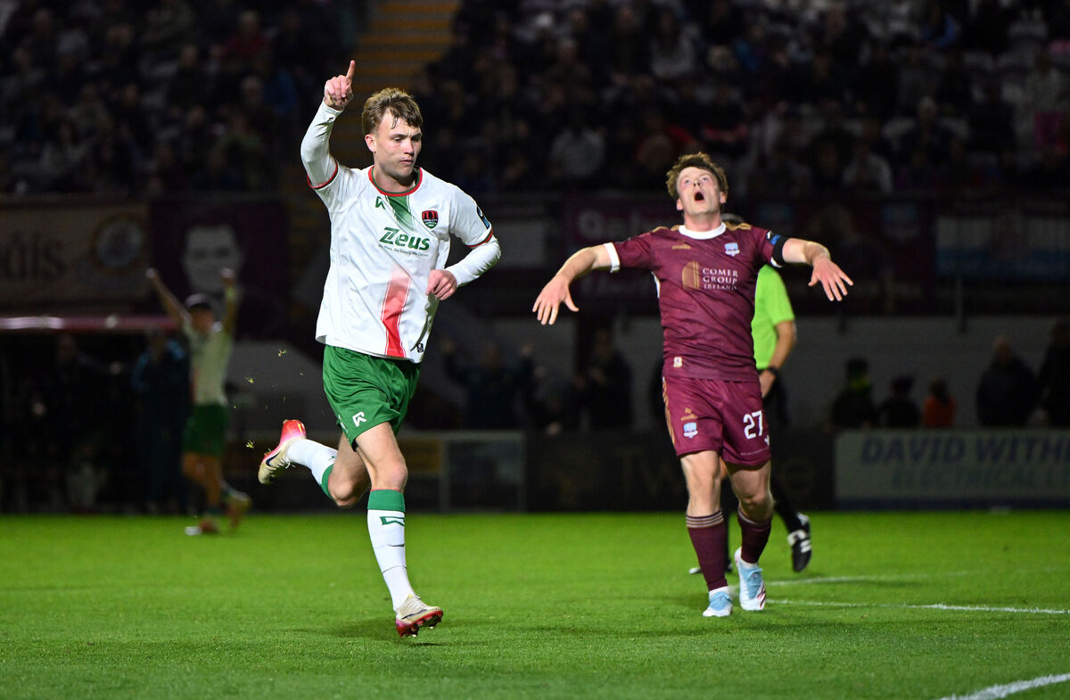 Alex Nolan of Cork City celebrates after scoring a goal during the SSE Airtricity Men's Premier Division at Eamonn Deacy Park in Galway. Photo: Ray Ryan