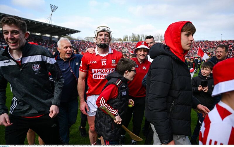 Patrick Horgan with Cork fans after last April's league final victory. Picture: Piaras Ó Mídheach/Sportsfile