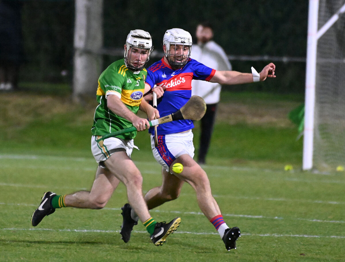 Erin's Owns Cian O'Connor and Newtownshandrum's Ronan Geary tussle for possession during the Co-Op Superstores Premier SHC relegation play-off replay at Ballyhooley. Picture: Eddie O'Hare Erin's Owns Cian O'Connor and Newtownshandrum's Ronan Geary tussle for possession during the Co-Op Superstores Premier SHC relegation play-off replay at Ballyhooley. Picture: Eddie O'Hare