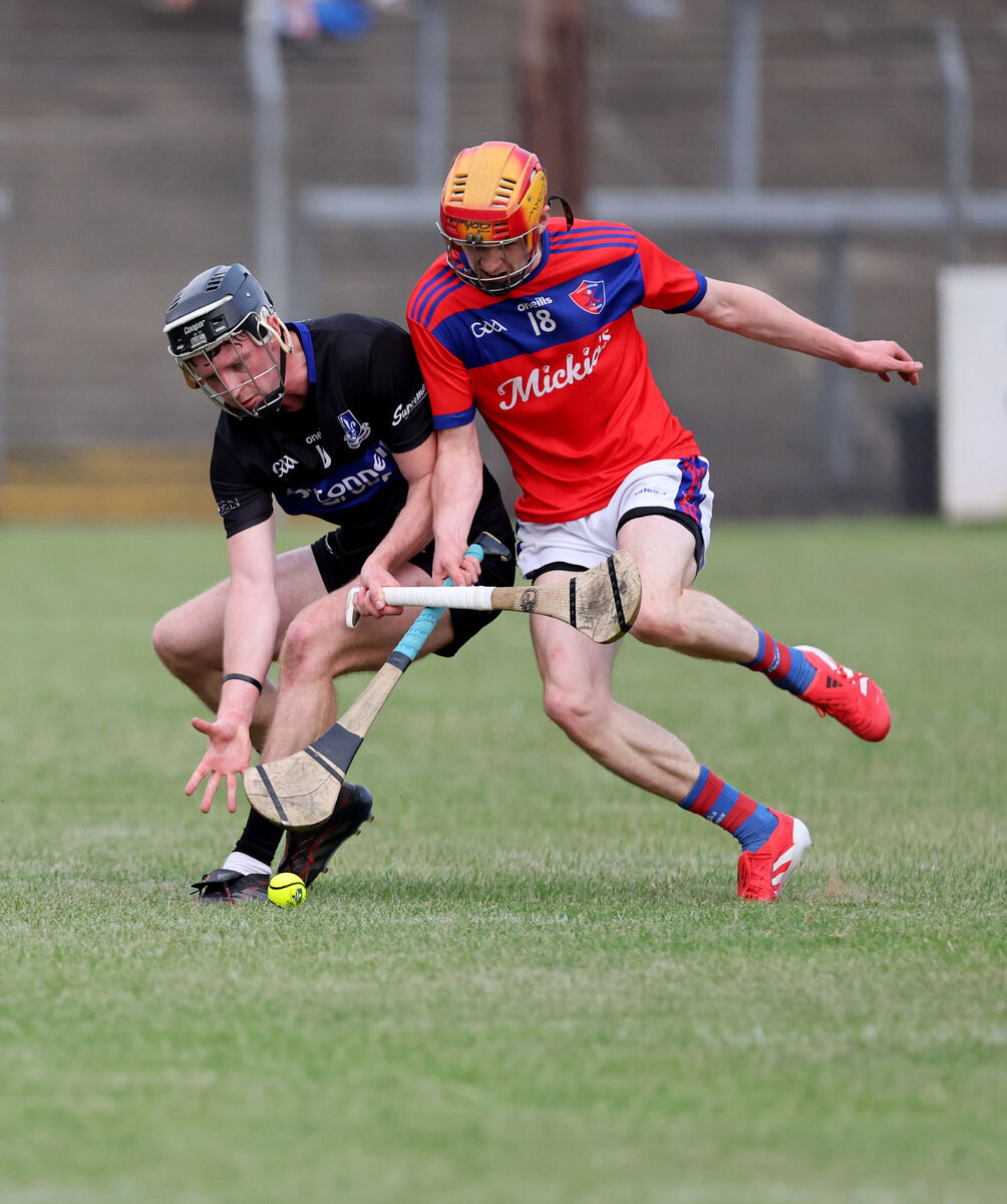 Jack O'Connor, Sarsfields, battling Tiernan O'Connell, Erin's Own. Picture: Jim Coughlan. Jack O'Connor, Sarsfields, battling Tiernan O'Connell, Erin's Own. Picture: Jim Coughlan.
