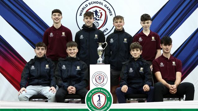 <p>The Millstreet Community School team who finished as runners-up in the World Schools Golf Championship.</p>