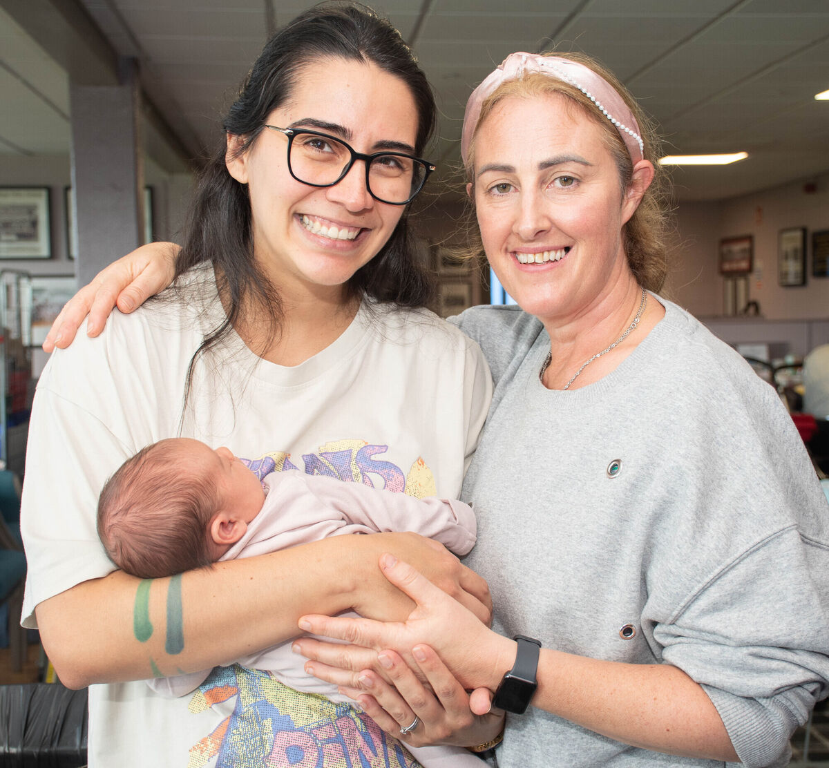 Germana and baby Serena pictured with Angela Murphy, PHN at a recent Breastfeeding Support Group meeting in Midleton. Picture: Howard Crowdy