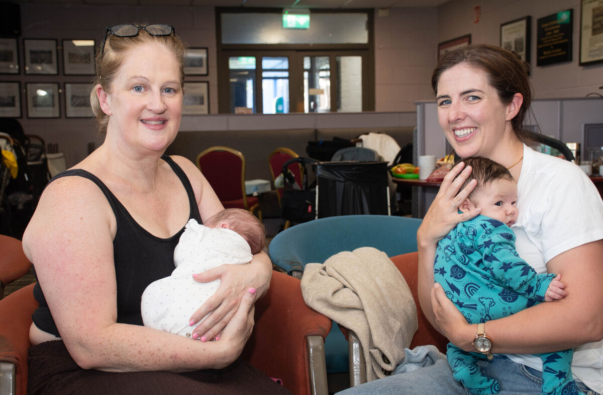 Attending a recent meeting of the Midleton Breastfeeding Group were Una and Seamus O'Keeffe with Fiona and Leo Gray. Picture: Howard Crowdy