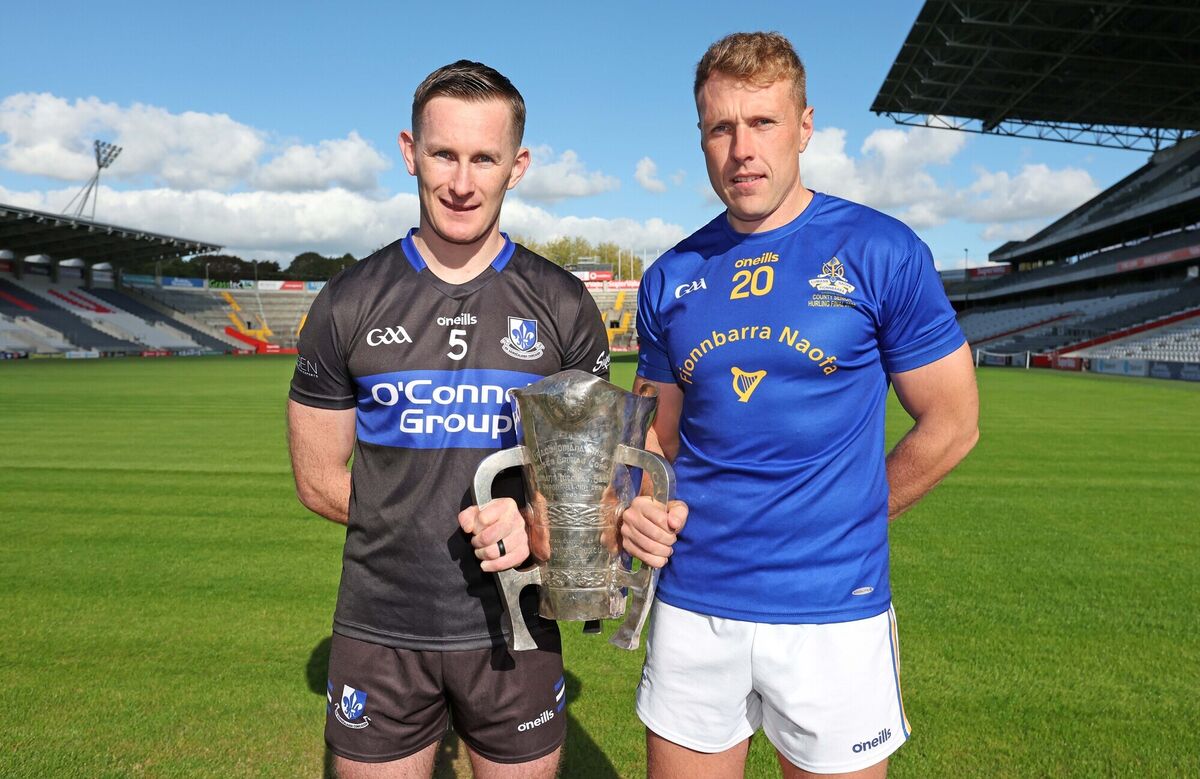 Sarsfield's Bryan Murphy with Eoin Keane of St Finbarr's - the clubs meet in Sunday's Co-op SuperStores Premier SHC semi-final at SuperValu Páirc Uí Chaoimh. Picture: Jim Coughlan