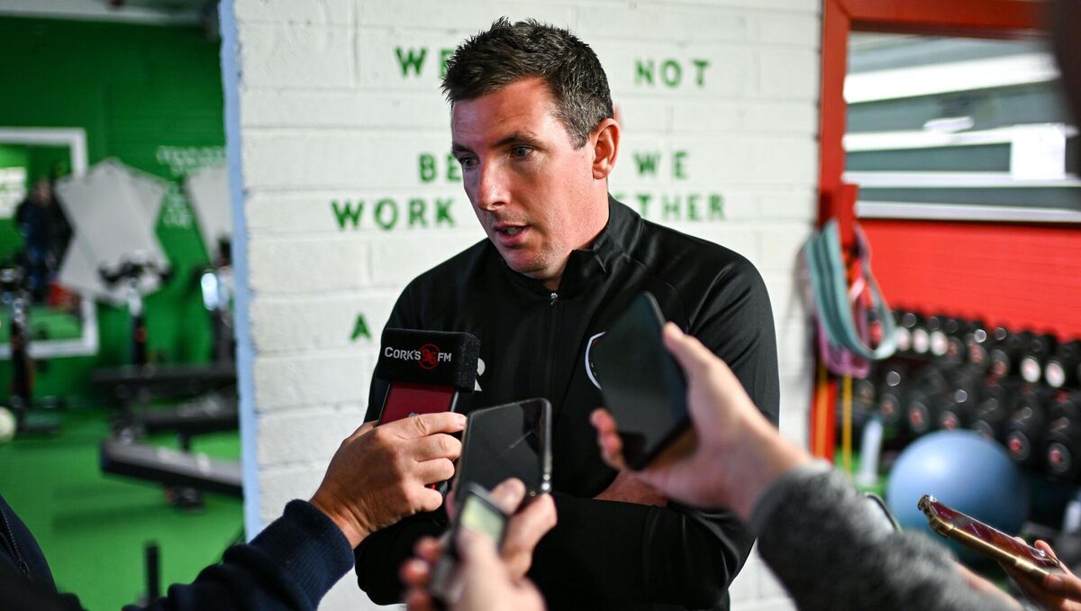 Manager Ger Nash speaks to the media during a Cork City media conference, at Bishopstown Stadium in Cork, ahead of the Sports Direct Men's FAI Cup Semi-Final. Picture: Brendan Moran/Sportsfile