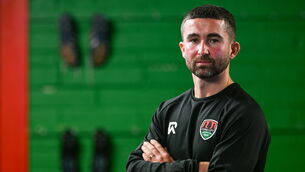 <p>Seani Maguire at the Cork City media conference, at Bishopstown Stadium in Cork, ahead of the Sports Direct Men's FAI Cup Semi-Final. Picture: Brendan Moran/Sportsfile</p>
