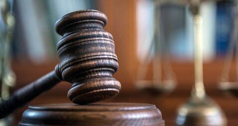 Law and Justice concept. Mallet of the judge, books, scales of justice.