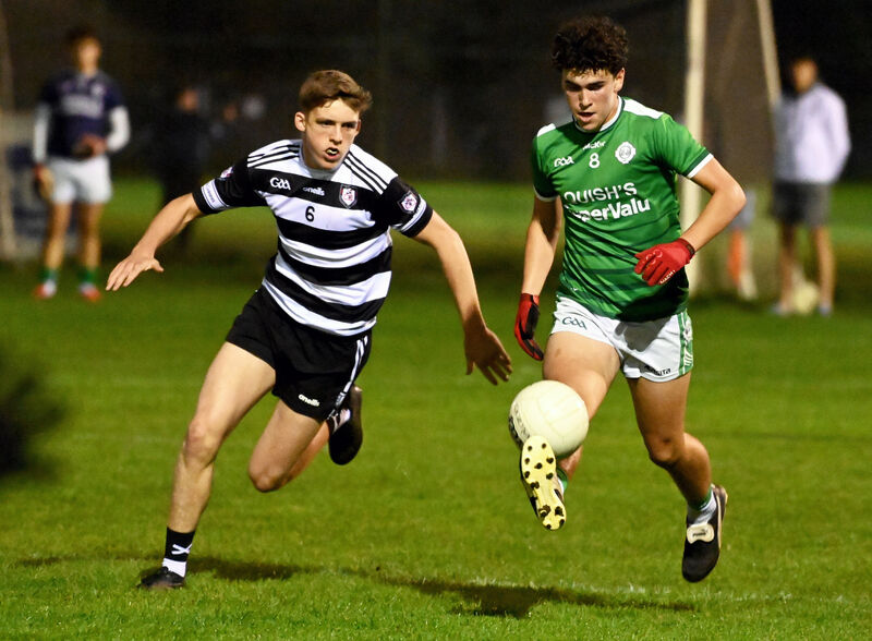 Ballincollig's Joe Miskella breaks from Midleton's Finn Cahill. Picture: Eddie O'Hare