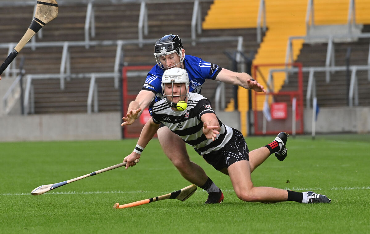  David Cremin of Midleton getting this ball away from Bryan Murphy of Sarsfields last year. Picture: Dan Linehan