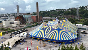 <p> The 'LIVE AT THE MARQUEE' big tent.Picture Larry Cummins</p>