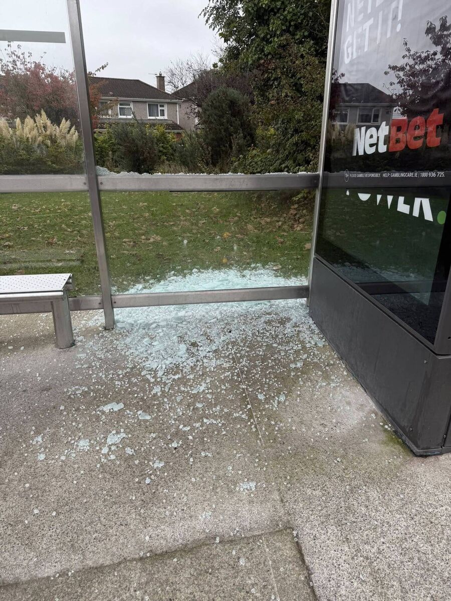 Bus shelters smashed in Cork city on Tuesday night.