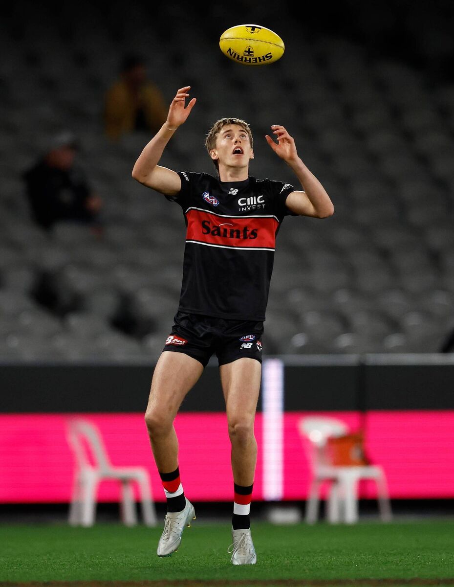 Liam O'Connell of St Kilda before a game this year. Picture: Michael Wilson/Getty Images