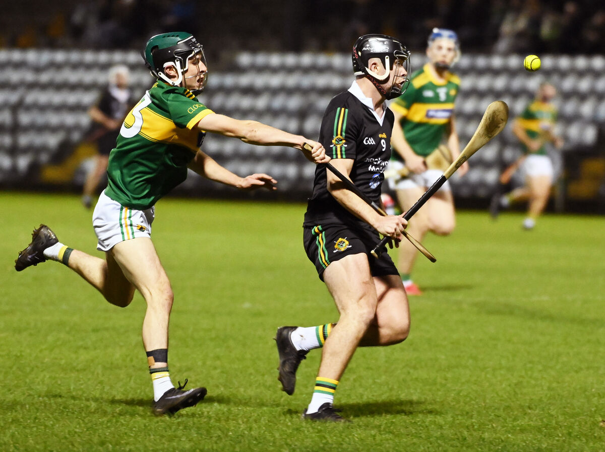 Glen Rovers' Gearoid Mulcahy is tackled by Cloughduv's Sean O'Leary during the Co-op Superstores Premier JHC semi-final at Páirc Uí Rinn. Picture: Eddie O'Hare