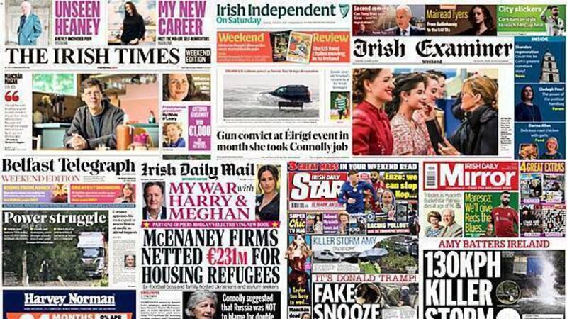 What the papers say: Saturday's front pages
