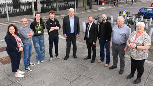 <p>Protest organisers Natasha Linehan Treacy of SIPTU; Cllr Oliver Moran, Green Party, Niamh Domoney and Alex Angland of UCC Students Union; Thomas Gould, Sinn Féin TD, Donnchadh Ó'Laoghaire, Sinn Féin TD, Cllr Brian McCarthy, Socialist Party, Joe Kelly of SIPTU and Cork Council of Trade Unions; and Niamh Buckley of SIPTU. Picture: Larry Cummins.</p>
