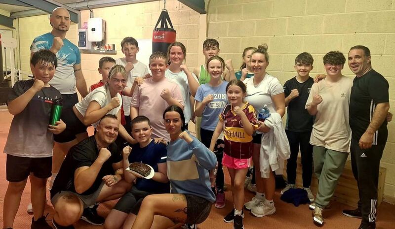 The East Cork Boxing Club members and boxers with club coaches Ricky Flynn and Michael Kalelic 